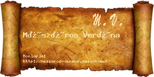 Mészáros Veréna névjegykártya